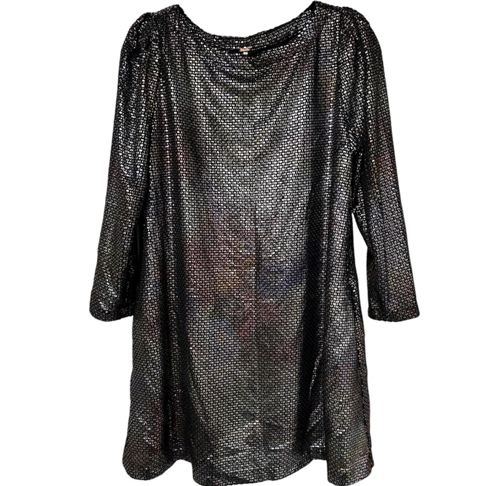 Free People Diamonds Are Forever Metallic Shift Mini Dress | Size S - Picture 2 of 10